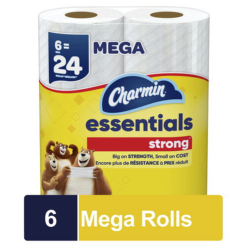 Charmin Essentials Strong Toilet Paper, Mega Rolls