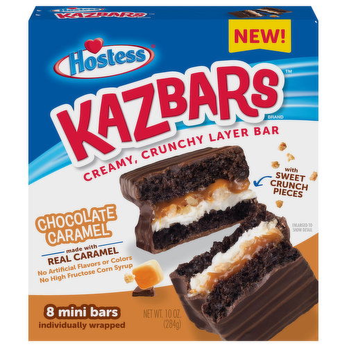 Hostess Kazbars Bars, Chocolate Caramel, Mini