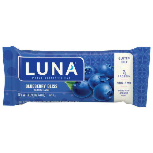 Luna Nutrition Bar, Whole, Blueberry Bliss