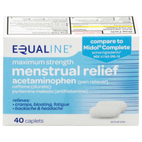 Equaline Menstrual Relief, Maximum Strength, Caplets