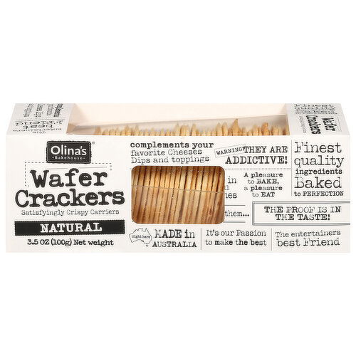 Olina's Bakehouse Wafer Crackers, Natural
