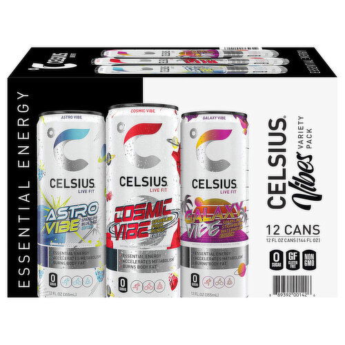 Celsius Live Fit Astro Vibe/Cosmic Vibe/Galaxy Vibe Energy Drink
