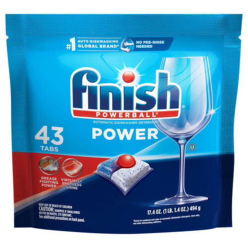 Finish Powerball Dishwasher Detergent, Power, Automatic