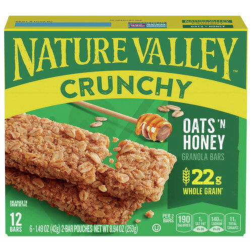 Nature Valley Granola Bars, Oats 'N Honey, Crunchy