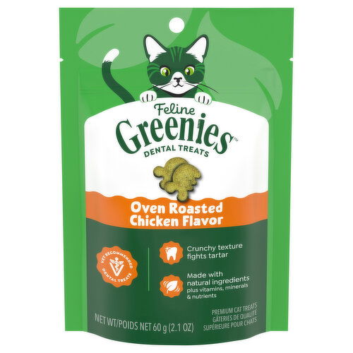 Feline Greenies Premium Dental Treats Oven Roasted Chicken Flavor Cat Treats