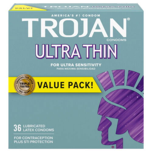 Trojan Condoms, Lubricated, Ultra Thin, Latex