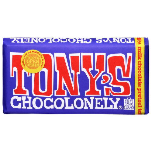 Tony's Chocolonely Milk Chocolate, Pretzel Toffee