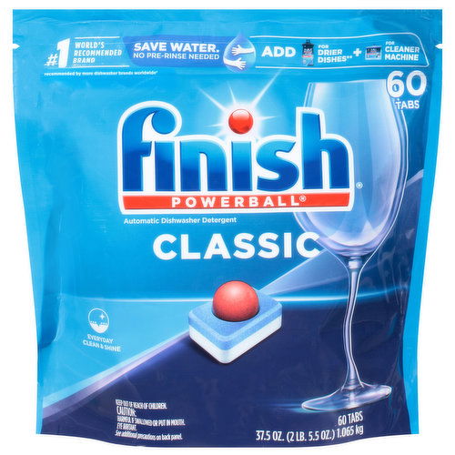 Finish Powerball Dishwasher Detergent, Classic, Automatic, Tabs