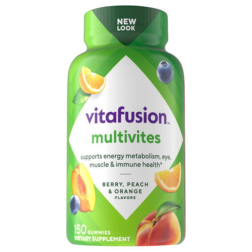 Vitafusion Multivites, Gummies, Berry, Peach & Orange Flavor