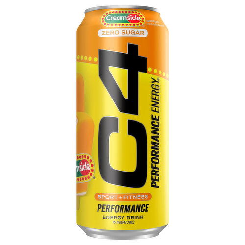 C4 Performance Energy Energy Drink, Zero Sugar, Creamsicle