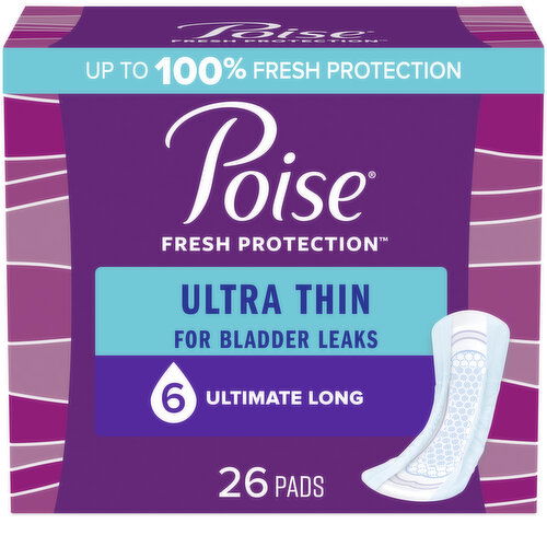 Poise Fresh Protection Pads, Ultra Thin, Ultimate Long