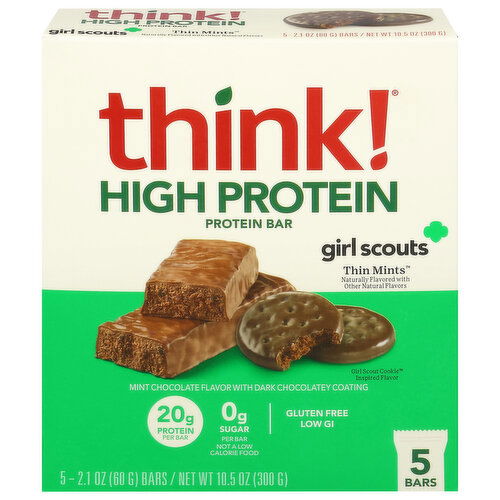 Think! Protein Bar, High Protein, Girl Scouts Thin Mints