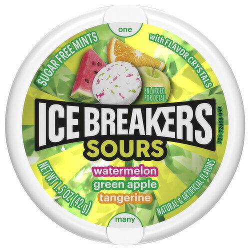 Ice Breakers Sours Sugar Free Watermelon/Green Apple/Tangerine Mints