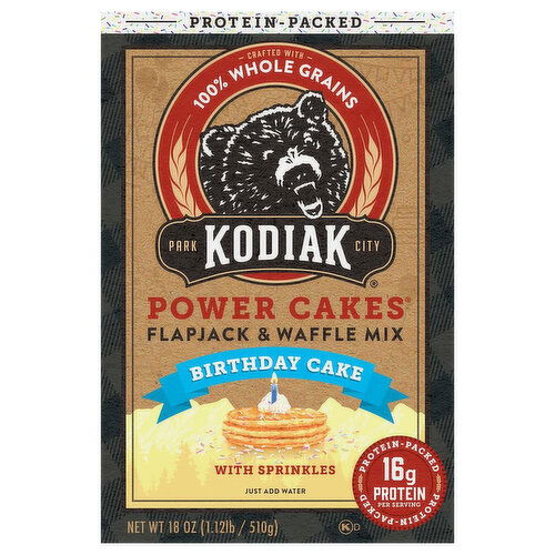 Kodiak Power Cakes Flapjack & Waffle Mix, with Sprinkles, Birthday Cake