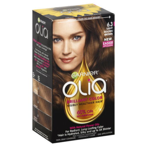 Olia Brilliant Color Permanent Color, Light Golden Brown 6.3