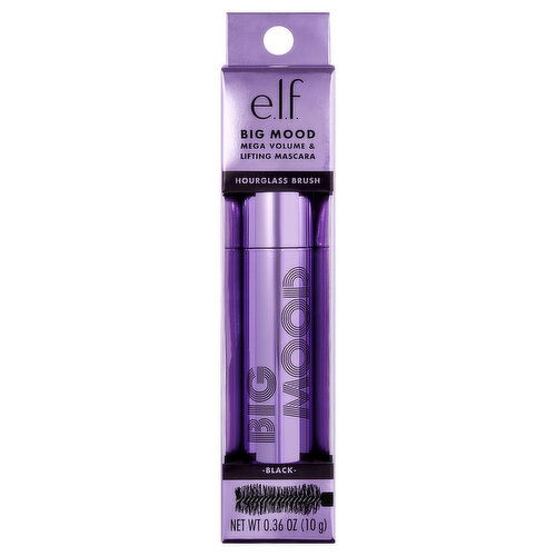 e.l.f. Black Big Mood Mega Volume & Lifting Hourglass Brush Mascara