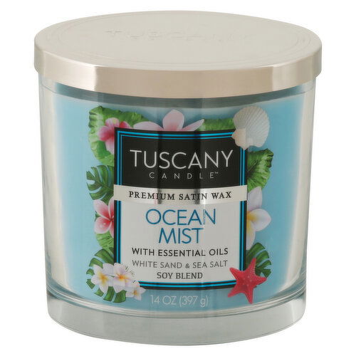 Tuscany Candle Candle, Premium Satin Wax, Ocean Mist