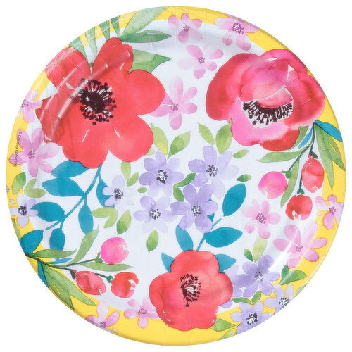 Party Creations Plates, Spring Poppies