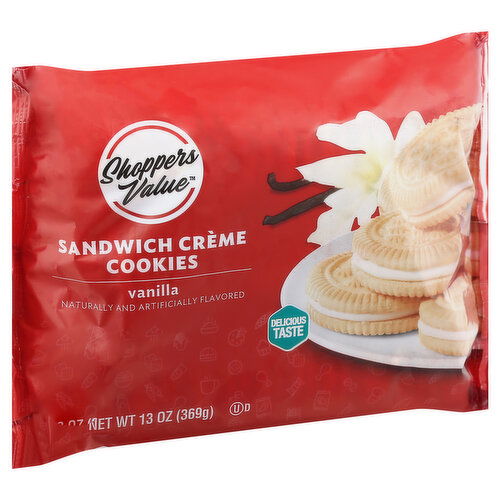 Shoppers Value Sandwich Creme Cookies, Vanilla