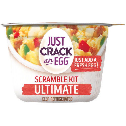 Just Crack An Egg Ultimate Scramble Breakfast Bowl Kit with Pork Sausage, Cheddar Cheese, Potatoes, Onions & Green & Red Peppers