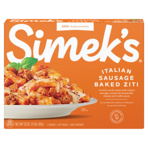 Simek's Baked Ziti, Italian Sausage, Family Size