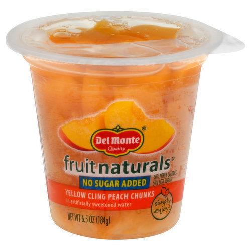 Del Monte Fruit Naturals Peach Chunks, Yellow Cling, No Sugar Added