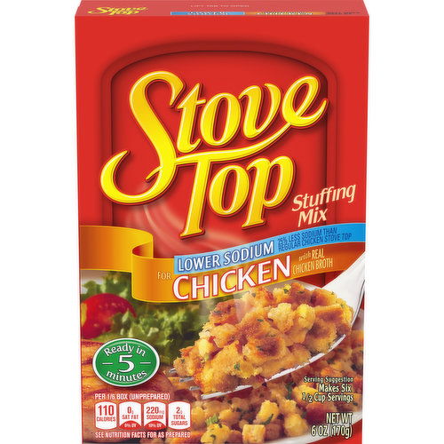 Stove Top Low Sodium Stuffing Mix for Chicken with 25% Less Sodium