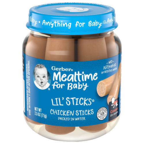 Gerber Mealtime for Baby Chicken Sticks, Lil' Sticks, Crawler (10+ Months)