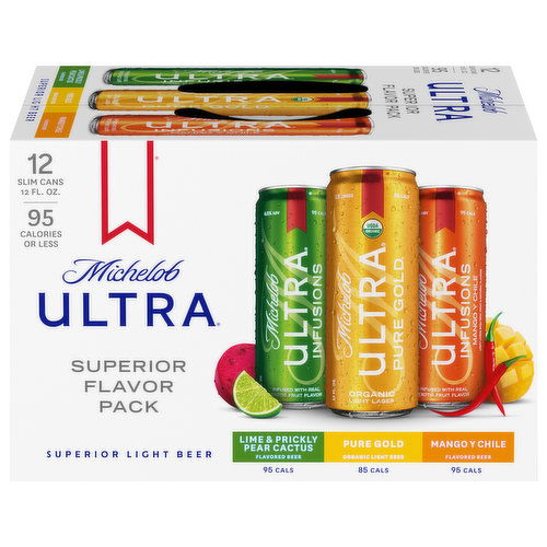 Michelob Ultra Infusions Beer, Superior Light, Superior Flavor Pack