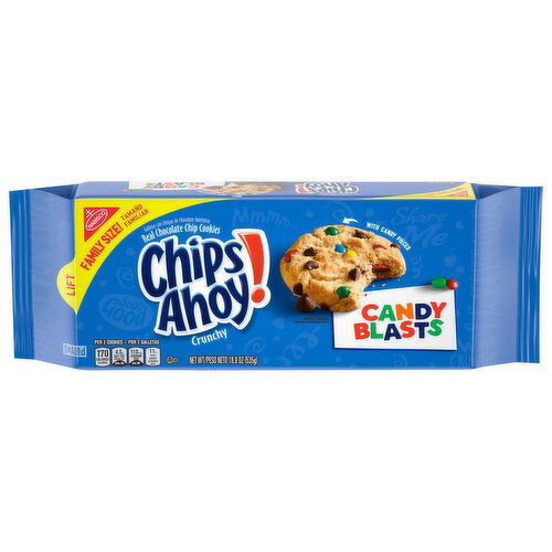 Chips Ahoy! Cookies, Candy Blasts, Crunchy, Family Size