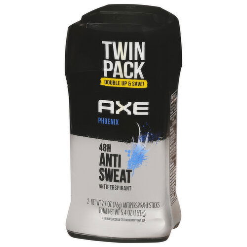 Axe Antiperspirant, Phoenix, 48H, Anti Sweat, Twin Pack