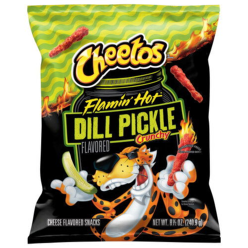 Cheetos Cheese Flavored Snacks, Flamin' Hot Dill Pickle, Crunchy