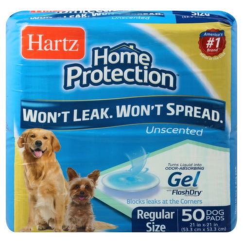 Hartz Home Protection Dog Pads, Unscented, Regular Size
