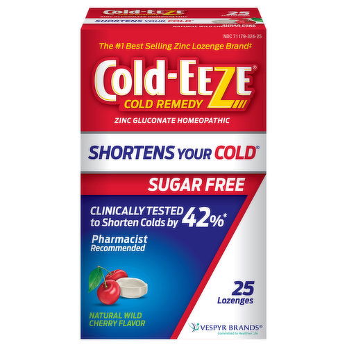 Cold-Eeze Cold Remedy, Sugar Free, Natural Wild Cherry Flavor, Lozenges