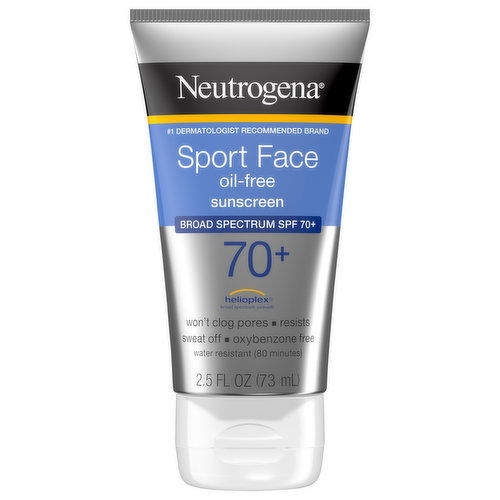 Neutrogena Sunscreen, Oil-Free, Sport Face, Broad Spectrum SPF 70+