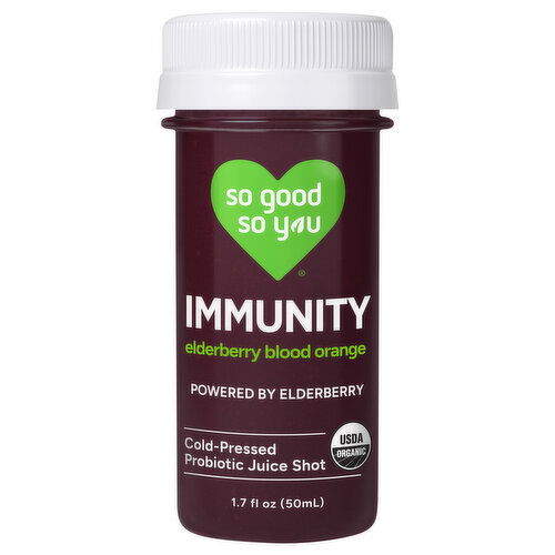 So Good So You Immunity Elderberry Blood Orange Cold-Pressed Probiotic Juice Shot