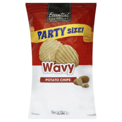 Essential Everyday Potato Chips, Wavy, Party Size!