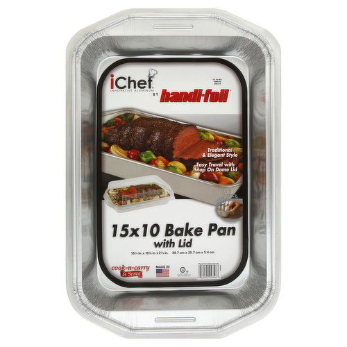 Handi Foil iChef Cook-N-Carry & Serve Bake Pan, with Lid, 15 x 10