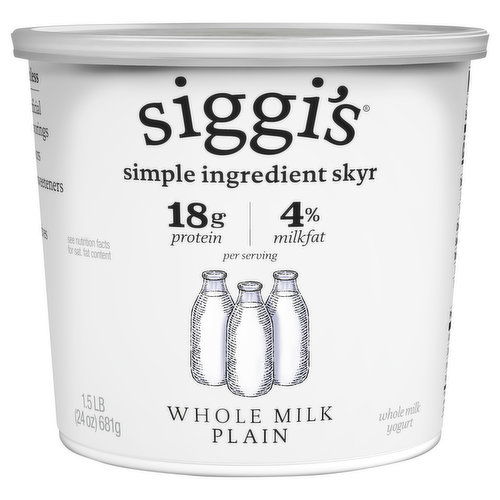 Siggi's Yogurt, Plain, Whole Milk