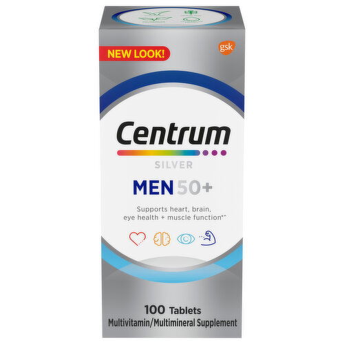 Centrum Multivitamin/Multimineral Supplement, Men 50+, Tablets