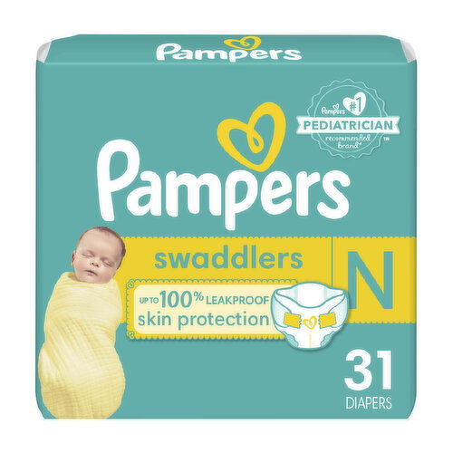 Pampers Swaddlers Swaddlers Newborn Diapers, Size N