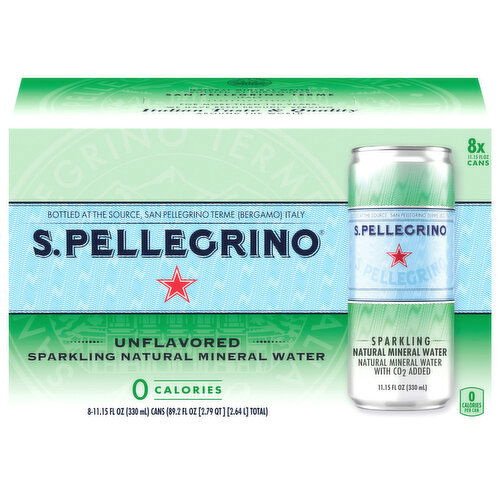 S.Pellegrino Mineral Water, Natural, Sparkling, Unflavored