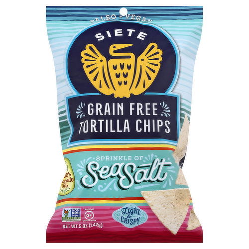 Siete Tortilla Chips, Grain Free, Sea Salt