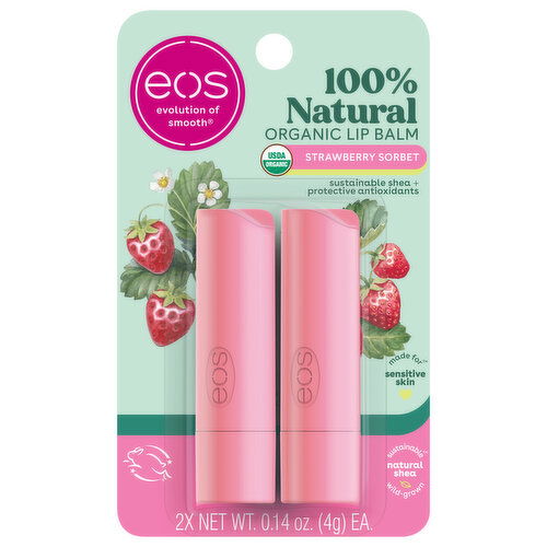 EOS Lip Balm, Organic, Strawberry Sorbet