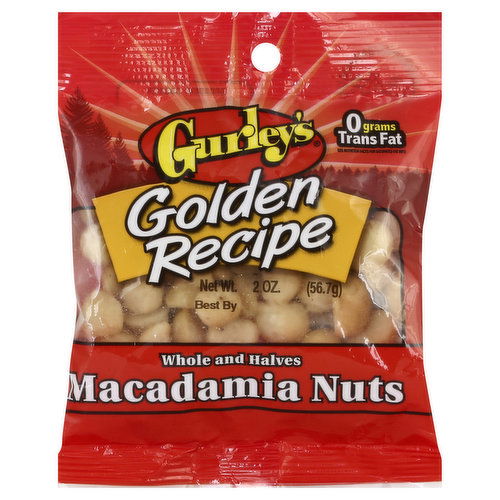 Gurley's Golden Recipe Macadamia Nuts, Whole and Halves