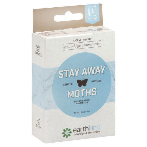 Earthkind Stay Away, Moths, Scent Pouch