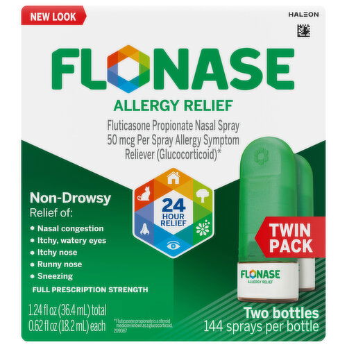 Flonase Full Prescription Strength 50 mcg Allergy Relief Twin Pack