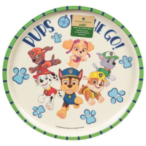 Zak! Melamine Bamboo Plate, Paw Patrol, 8 Inch