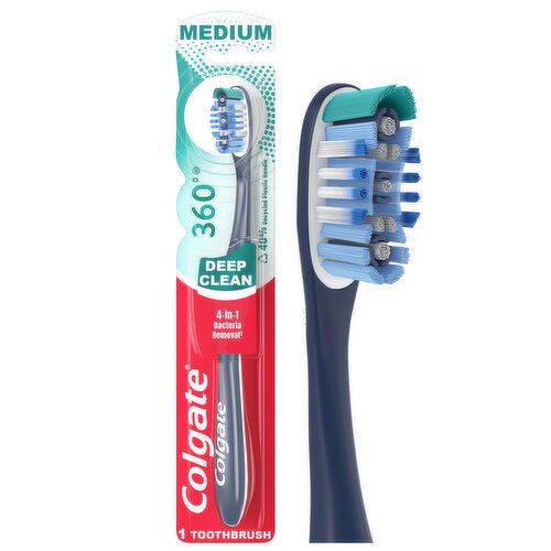 Colgate 360 Adult Manual Toothbrush With Tongue And Cheek Cleaner