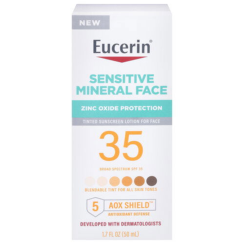 Eucerin Sunscreen Lotion, Sensitive Mineral Face, Broad Spectrum SPF 35